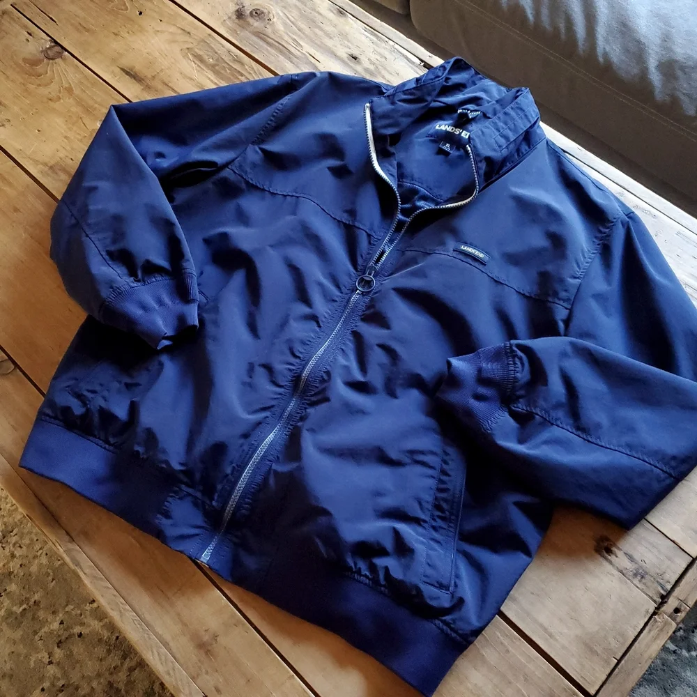 Lands End Men's Lightweight Jacket Blue Size Extra Large